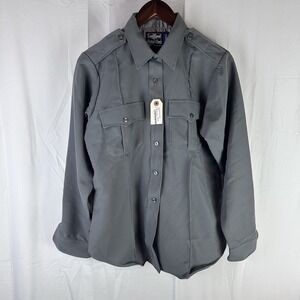 Flying Cross The Command Shirt‎ Gray Polyester Security Uniform Women's Large